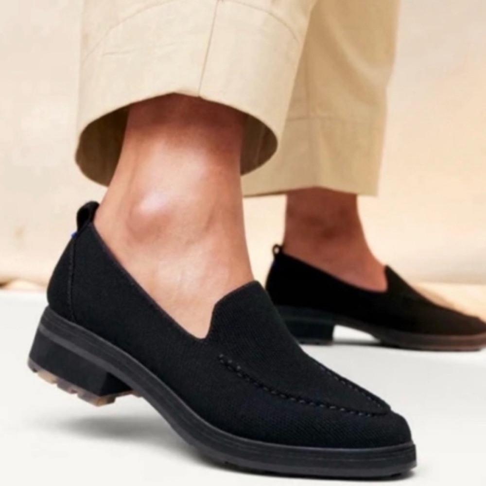 Rothy's Black Lug Sole Loafers size 9